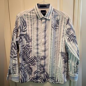 Tommy Bahama Blue and White Striped Shirt